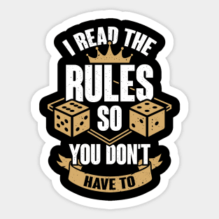 I Read The Rules So You Don't Have To Sticker
